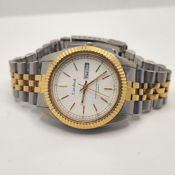 Cardinal Two-Tone Stainless Steel Water Resiatdmt MENS Watch - Picture 1 of 6